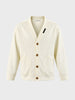 Men's Off White Oversized Fit Textured Casual Sweatshirts