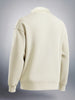 Men's Off White Relaxed Fit Solid Casual Sweat Shirt