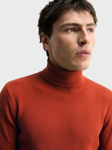 Men's Warm Amber Relaxed Fit Solid Casual Sweatshirts