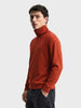 Men's Warm Amber Relaxed Fit Solid Casual Sweatshirts