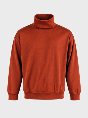 Men's Warm Amber Relaxed Fit Solid Casual Sweatshirts