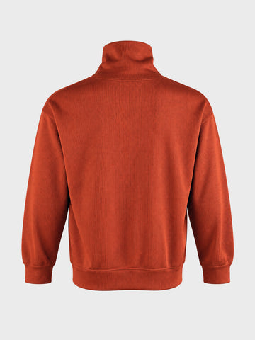 Men's Warm Amber Relaxed Fit Solid Casual Sweatshirts
