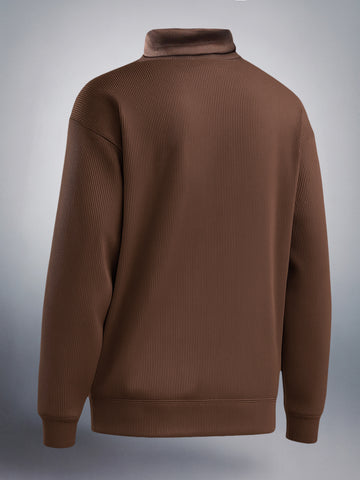 Men's Sepia Relaxed Fit Solid Casual Sweat Shirt