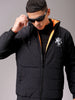 Men's Slim Fit Back Print Reversible Hooded Puffer Jacket