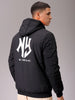 Men's Slim Fit Back Print Reversible Hooded Puffer Jacket