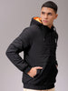 Men's Slim Fit Back Print Reversible Hooded Puffer Jacket