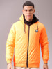 Men's Slim Fit Back Print Reversible Hooded Puffer Jacket