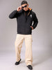 Men's Slim Fit Back Print Reversible Hooded Puffer Jacket