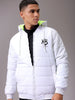 Men's Slim Fit Back Print Reversible Hooded Puffer Jacket