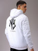 Men's Slim Fit Back Print Reversible Hooded Puffer Jacket