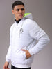 Men's Slim Fit Back Print Reversible Hooded Puffer Jacket