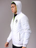 Men's Slim Fit Back Print Reversible Hooded Puffer Jacket