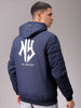 Men's Slim Fit Back Print Reversible Hooded Puffer Jacket