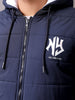 Men's Slim Fit Back Print Reversible Hooded Puffer Jacket