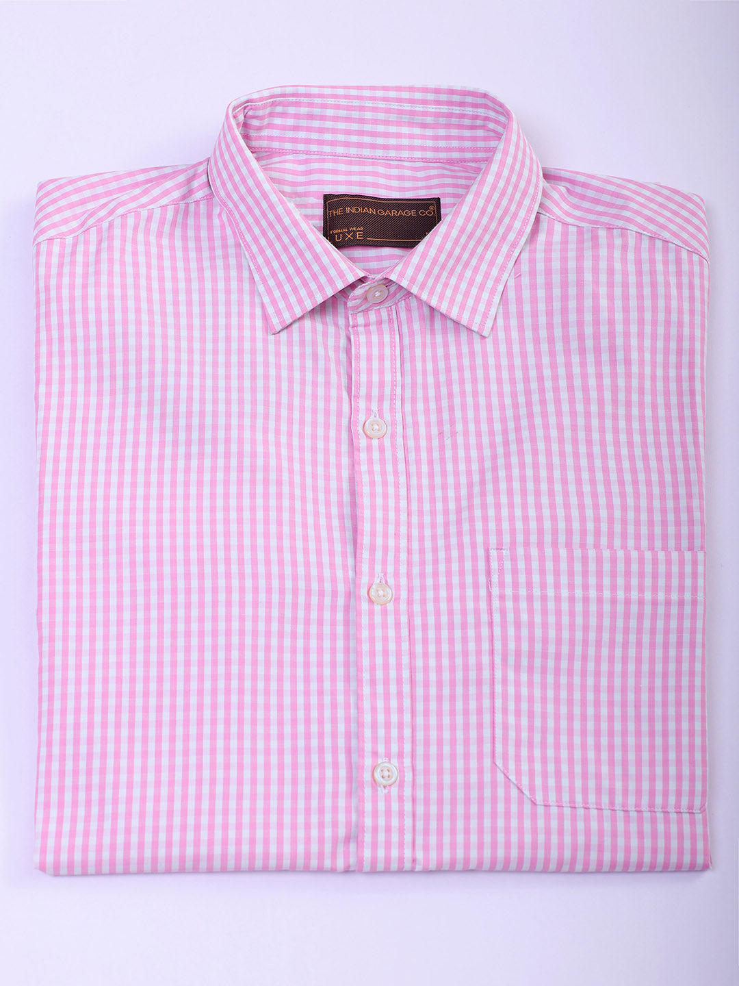 Shop Men's Checked Slim Fit Formal Shirt Online.