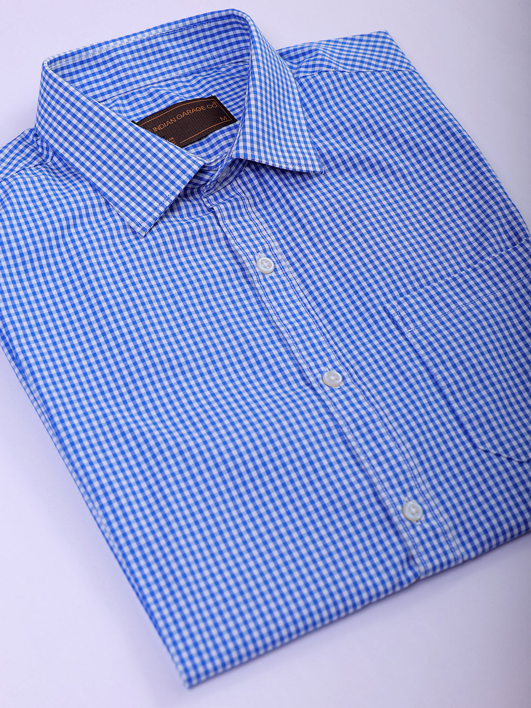 Shop Men's Blue Slim Fit Checked Formal Shirt Online.