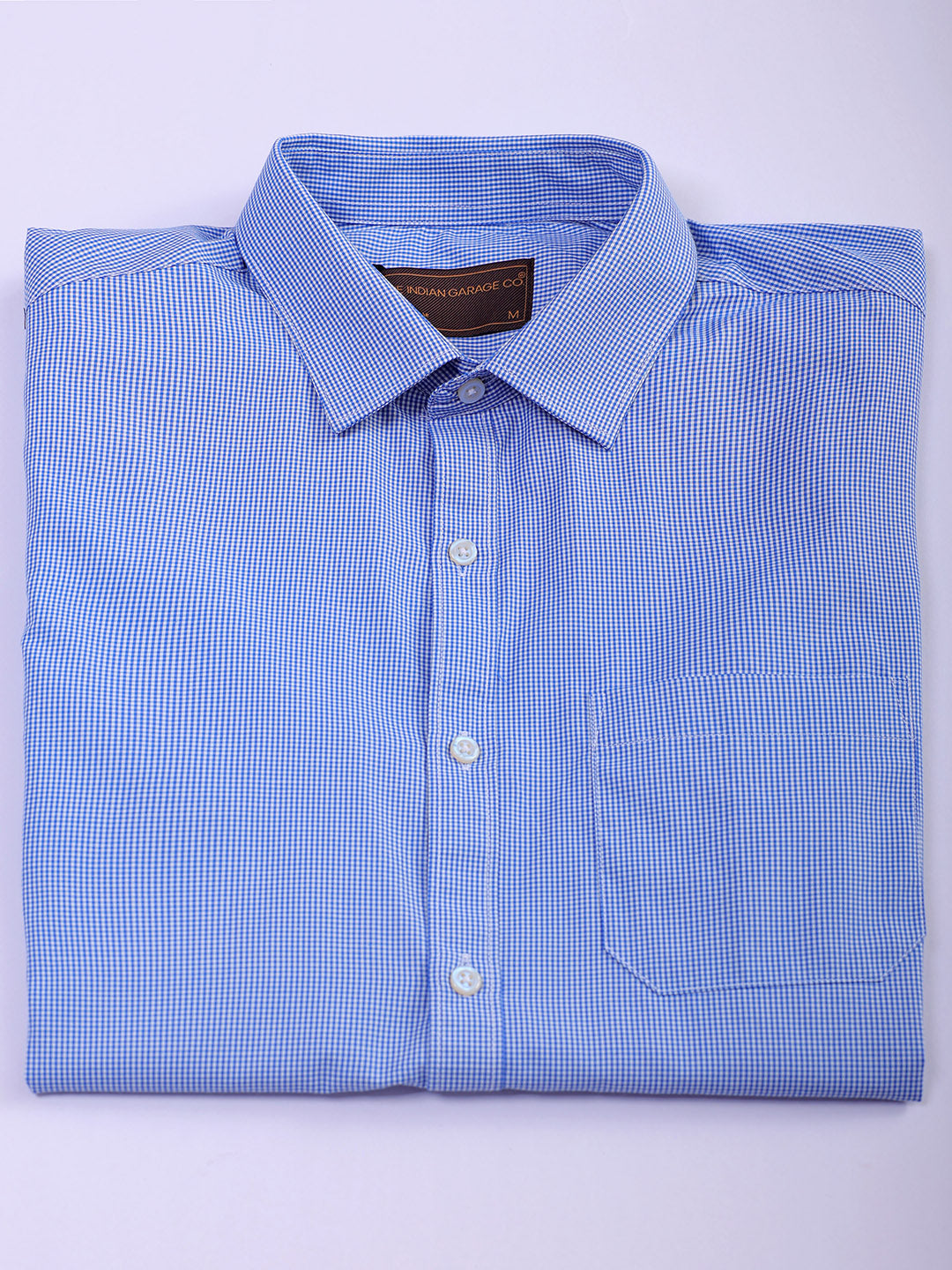 Shop Men's Blue Slim Fit Checked Formal Shirt Online.