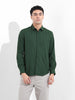 Men's Green Slim Fit Textured Resort Wear Shirt