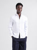 Men's White Slim Fit Textured Resort Wear Shirt