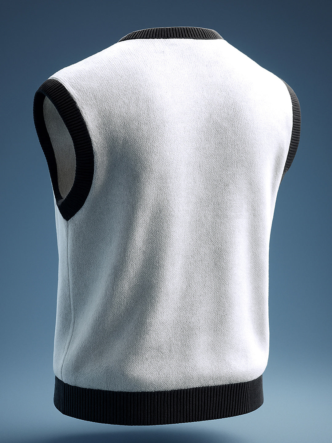 Men's White Boxy Fit Printed Retro Wear Sweater