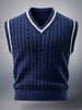 Men's Navy Blue Oversized Textured Sweater