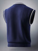 Men's Navy Blue Oversized Textured Sweater