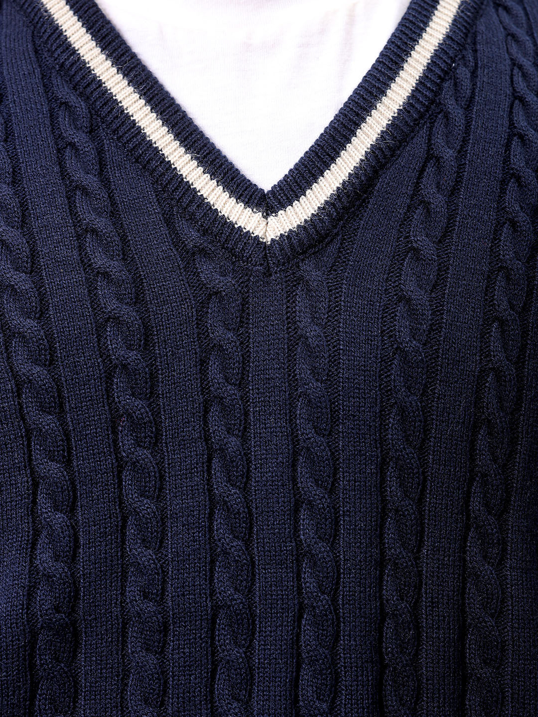 Men's Navy Blue Oversized Textured Sweater