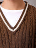 Men's Brown Oversized Textured Sweater