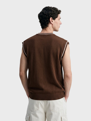 Men's Choco Oversized Fit Textured Casual Sweater