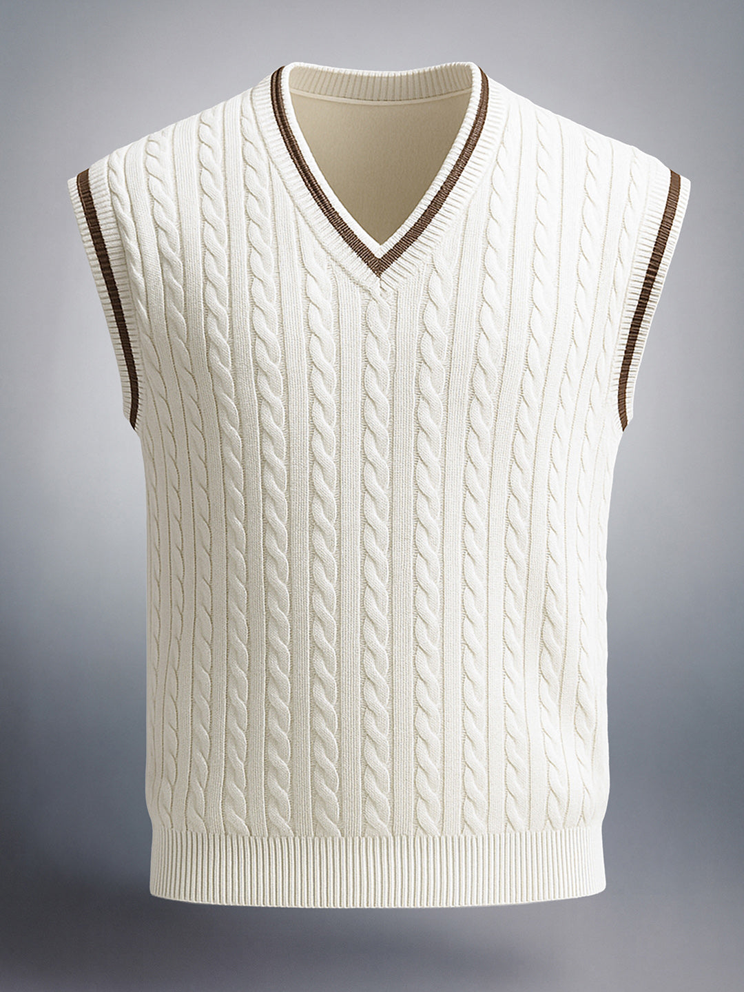 Men's White Oversized Textured Sweater