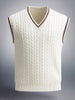 Men's White Oversized Textured Sweater
