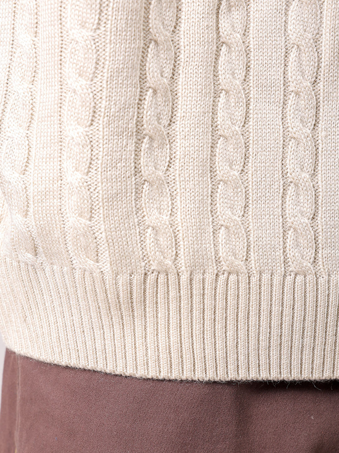 Men's White Oversized Textured Sweater