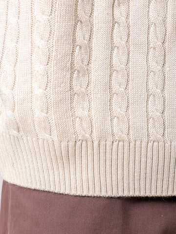 Men's White Oversized Textured Sweater