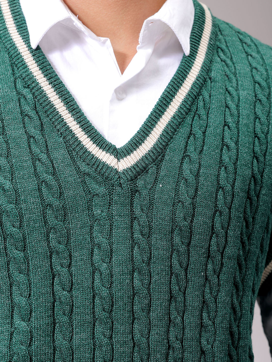 Men's Green Oversized Textured Sweater