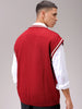 Men's Maroon Oversized Textured Sweater