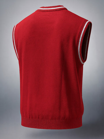 Men's Maroon Oversized Textured Sweater