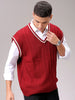 Men's Maroon Oversized Textured Sweater
