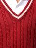 Men's Maroon Oversized Textured Sweater