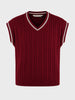 Men's Maroon Oversized Fit Textured Casual Sweater