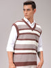 Men's Brown Oversized Striped Sweater