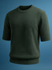 Men's Green Relaxed Fit Textured Street Wear Sweater