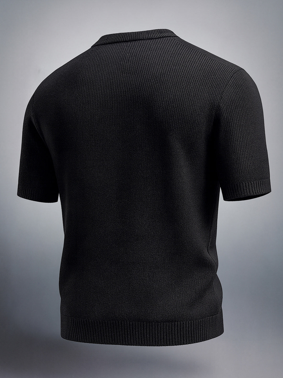 Men's Black Relaxed Fit Textured Street Wear Sweater