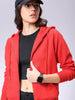Women's Relaxed Fit Solid Front Open Sweatshirt