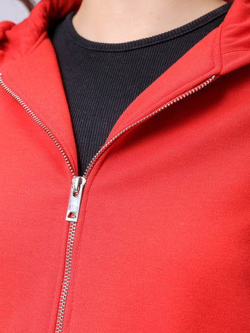 Women's Relaxed Fit Solid Front Open Sweatshirt