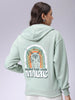 Women's Drop Shoulder Graphic Printed Hooded Sweatshirt