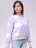 Women's Purple Relaxed Fit Graphic Crewneck Sweatshirt