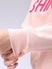 Women's Pink Relaxed Fit Typographic Crewneck Sweatshirt