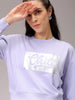 Women's Purple Relaxed Fit Holographic Cropped Sweatshirt