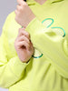Women's Yellow Relaxed Fit Holographic Hooded Sweatshirt