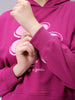 Women's Purple Relaxed Fit Holographic Hooded Sweatshirt
